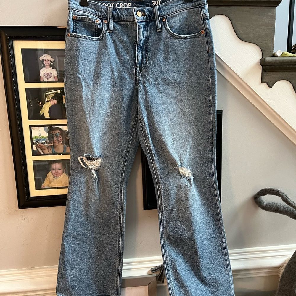 J. Crew Re-Imagined Distressed Demi Boot Crop Jeans sz 30 T EUC